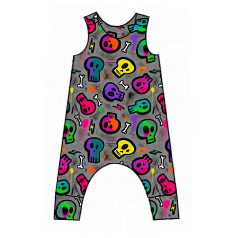 Skelly Abstract Harem Romper