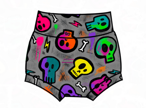 Skelly Abstract Bummies