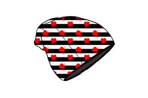 Heart Stripes Beanie Hat