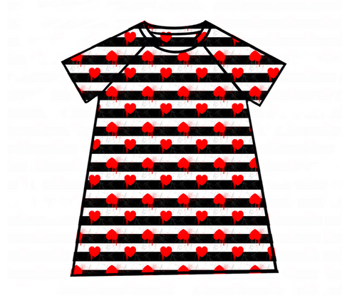 Heart Stripes Raglan Dress