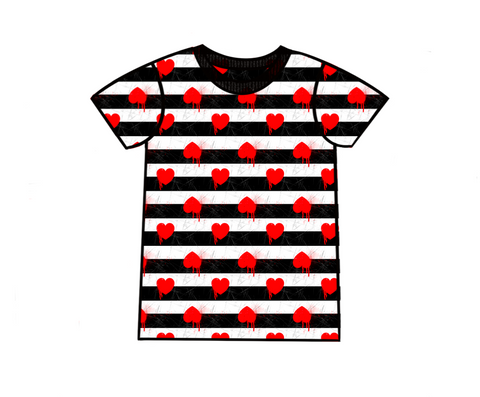 Heart Stripes Adult T-Shirt