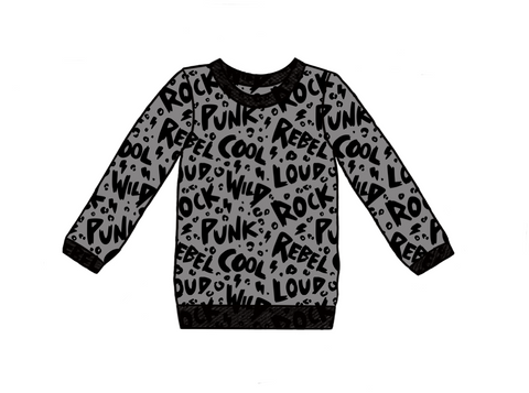 Grey Rock Rebel Kids Sweater