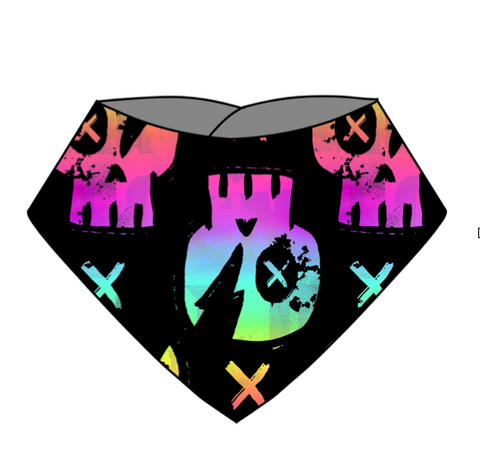 Rainbow Skull Dribble Bib