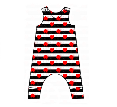 Heart Stripes Harem Romper