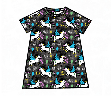 Street Unicorn Raglan Dress