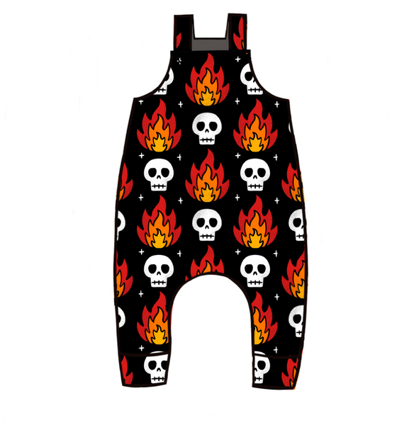Skull Flames Dungarees