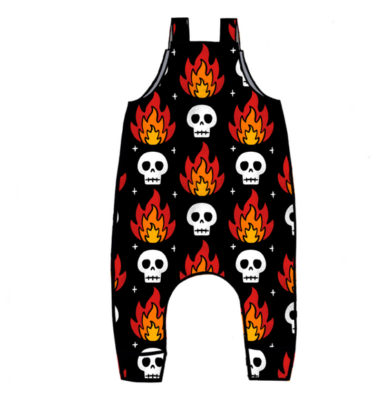 Skull Flames Dungarees