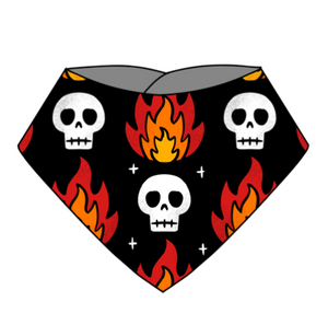 Skull Flames Dribble Bib