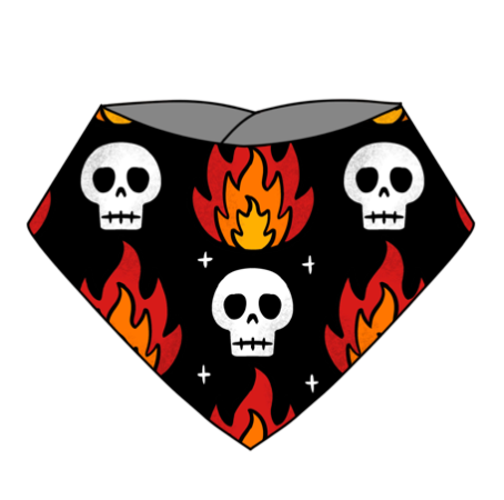 Skull Flames Dribble Bib