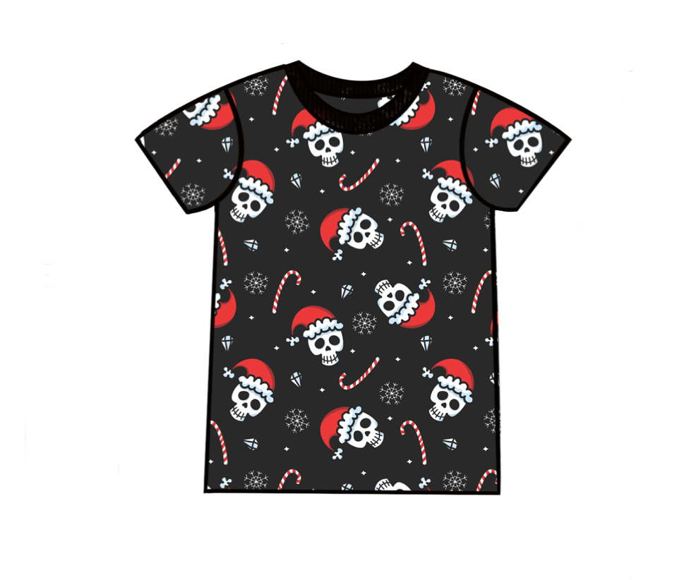 Xmas Skulls Adult T-Shirt
