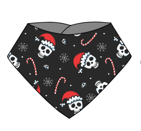 Xmas Skulls Dribble Bib