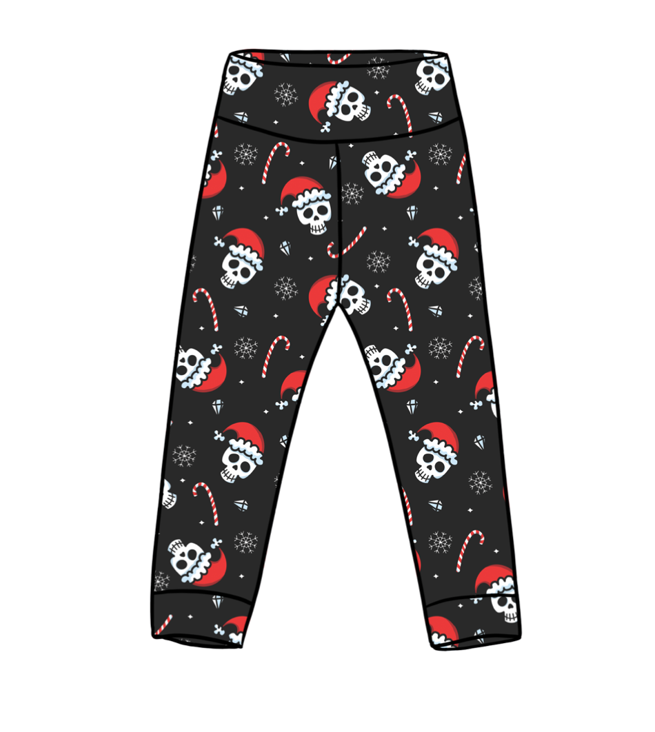 Bigger Kids Xmas Skulls Leggings