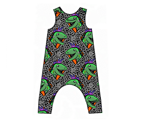 Dino Punk Harem Romper