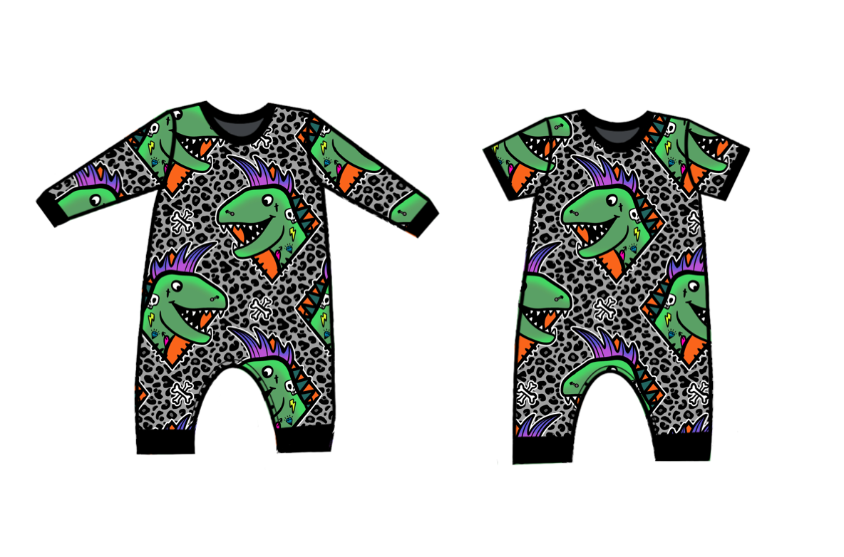 Dino Punk Overhead Sleepsuit