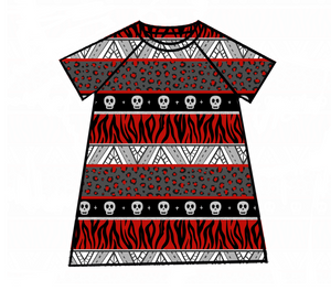 Red Stripes Raglan Dress