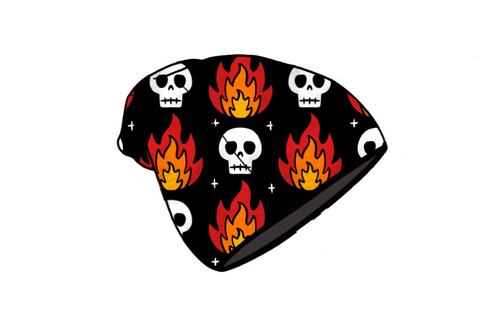 Skull Flames Beanie Hat