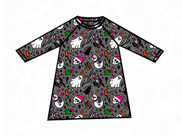 Spooky Crimbo Raglan Dress