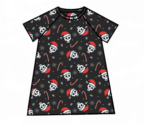 Xmas Skulls Raglan Dress