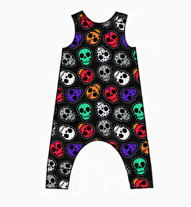 Skull Patches Harem Romper