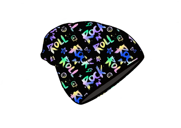 Rainbow Rock and Roll Beanie Hat