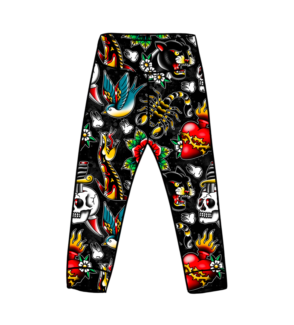 Black Trad Tattoo Leggings