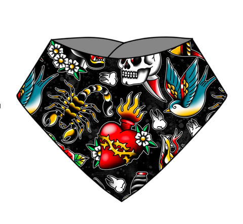 Black Trad Tattoo Dribble Bib